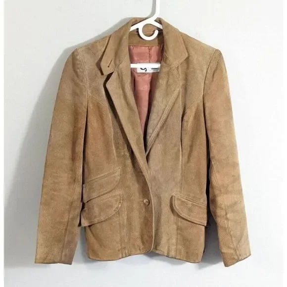 激レア　70s~80s suede leather sports jacket レア 70s~80s suede leather sports jacket - メルカリ